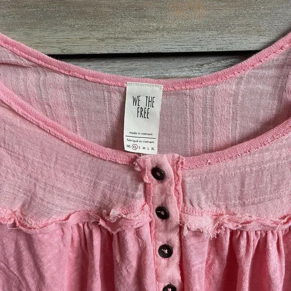 NEW NWT Free People We The Free Down Under Oversized Linen Henley Top Shirt - Picture 5 of 5